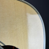 Ding on body of Used 2025 Martin Custom Shop 28 Style Dread Adi/Wild Grain EIR.