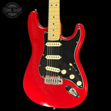 Front of Used 1992 Fender USA Stratocaster Red.