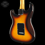 Back angle of Used 2010 Fender FSR HH Strat Sunburst.