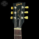 Headstock of Used 2014 Gibson Les Paul Tribute P90 Worn Ebony.