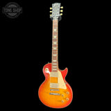 Full frontal of Used 2008 Gibson Custom Shop 1958 Les Paul Reissue VOS Cherry Sunburst.