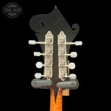 Back of headstock of Used 2025 Gibson Custom Shop F-5G Mandolin.