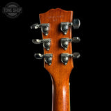 Back of headstock of Used Epiphone Kirk Hammett "Greeny" 1959 Les Paul Standard.