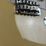 Scratches below bridge of Used 2018 Fender Eric Johnson Thinline Strat Vintage White.