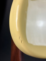 Two dings on bottom edge of Used 2018 Fender Eric Johnson Thinline Strat Vintage White.