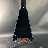 Black metal bracket on a gray background