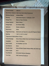 Spec sheet for Martin Custom Shop Slope Shoulder Dread 1935 Sunburst 28 Style Adirondack / Wild Grain East Indian Rosewood.
