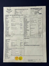 Vintage document with text and a yellow label on a dark background
