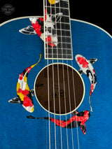Inlays on Taylor 2025 Namm Custom #41 Grand Pacific Aquamarine Koi Motif.