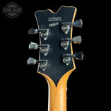 Guitar headstock with EVH branding on a black background, featuring the Tone Shop logo.