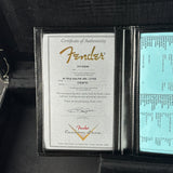 Fender certificate of authenticity in a black leather case