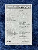 Spec sheet for ESP USA M-II NTB Floyd Rose Gold Hardware Disco Pink Sparkle SD2.