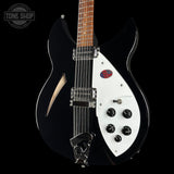 Front angle of Used 2024 Rickenbacker 330/12 Jetglo.