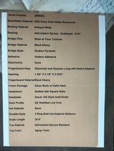 Spec sheet for Martin Custom Shop Dread 12-Fret Wild Grain East Indian Rosewood.