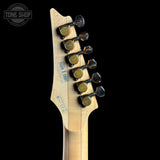 Back of headstock of Used Ibanez Herman Li Signature.