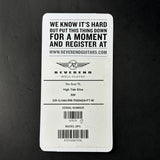 Hang tag for reverend guitar.