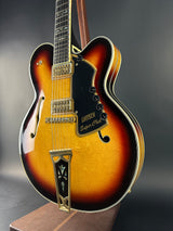 Front angle of Vintage 1972 Gretsch Super Chet Sunburst.