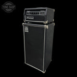 A black Fender Bassist II 1x10 guitar amplifier stack with a matching head and a large matching cabinet, shown on a solid black background. A Tone Shop watermark is visible in the top-left corner.