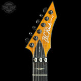 Close-up of the headstock of a B.D.
