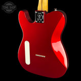 Back angle of Used 2025 Fender 75th Anniversary Cabronita American Pro Tele Candy Apple Red.