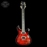 Full front of Used PRS SE Hollowbody II Piezo Orange Tiger.