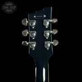 Back of headstock of Used Duesenberg Starplayer Blue Sparkle.