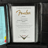 Fender certificate of authenticity in a leather case