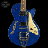Front of Used Duesenberg Starplayer Blue Sparkle.