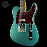 Front angle of Used 2025 Fender Hot Shot Telecaster Green.