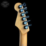 Back of headstock of Used 2024 Fender 70th Anniversary American Ultra II Stratocaster Amethyst.