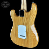 Back angle of Used 2007 Fender Standard Stratocaster Natural Ash.
