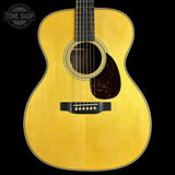 Front of Used Martin Custom Shop OM-28 Adirondack / Wild East Indian Rosewood.