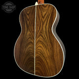 Back angle of Used Martin Custom Shop OM-28 Adirondack / Wild East Indian Rosewood.