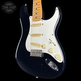 Front angle of Used 1988 MIJ Squier Black.