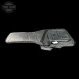 Guitar case with a visible brand logo on a black background