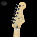 Fender guitar headstock on a black background with 'Tone Shop' logo.