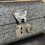 Broken latch on the case for Vintage 1974 Fender Mustang 3 Color Sunburst.