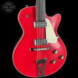 Front angle of Collings 470-JL Red.