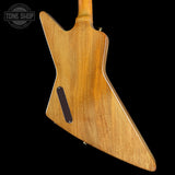 Back angle of Vintage 1978 Gibson Explorer Natural.