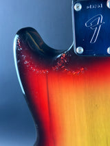 Wear on back of Vintage 1974 Fender Mustang 3 Color Sunburst.