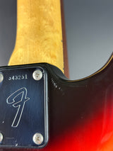 Scratches on back of Vintage 1974 Fender Mustang 3 Color Sunburst.