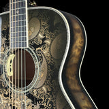 Front shoulder of Martin Custom Shop M Paisley Ember Burst.