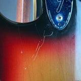 Wear on back of Vintage 1974 Fender Stratocaster Sunburst.