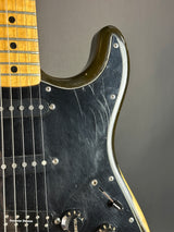 Wear on body of Vintage 1979 Fender Stratocaster Hardtail Sunburst w/non-original case.