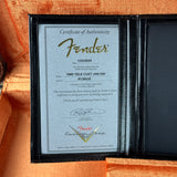 Certificate of authenticity for Used Fender Custom Shop 1960 Tele Custom Journeyman Relic Black w/ Matching Headstock.