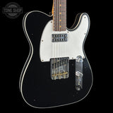 Front angle of Used Fender Custom Shop 1960 Tele Custom Journeyman Relic Black w/ Matching Headstock.