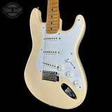 Front angle of Used 1996 Fender Jimmy Vaughan White.
