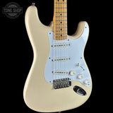 Front angle of Used 1996 Fender Jimmy Vaughan White.