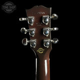 Back of headstock of Gibson Custom Made 2 Measure J-45 Standard Long Scale Vintage Sunburst.