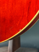 Close-up of a wooden surface with a blurred background